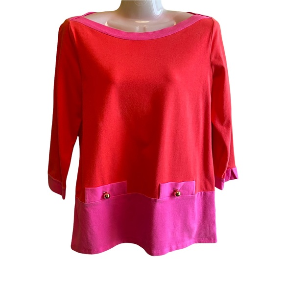 EUC kate spade Vibrant Red and Pink Top - Picture 2 of 10